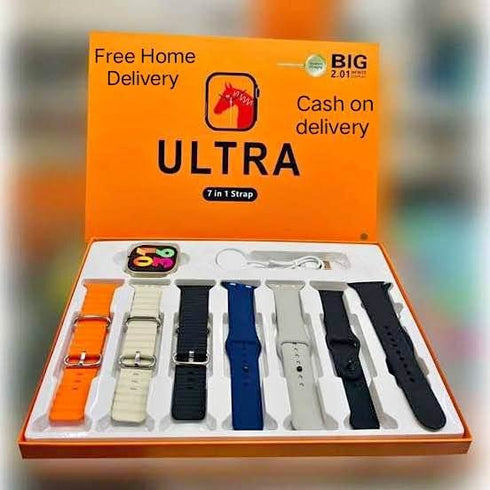 Smart Watch Utra 🤩 | 7 in 1 Straps 🤩 | Waterproof with Wireless Charging 🤩